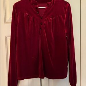 Elegant Red Velvet Women's Top
